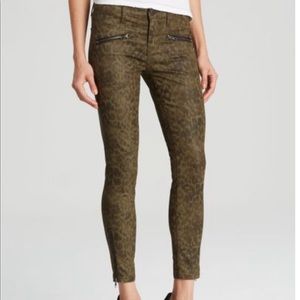 Current/Elliott printed soho zip stiletto jeans